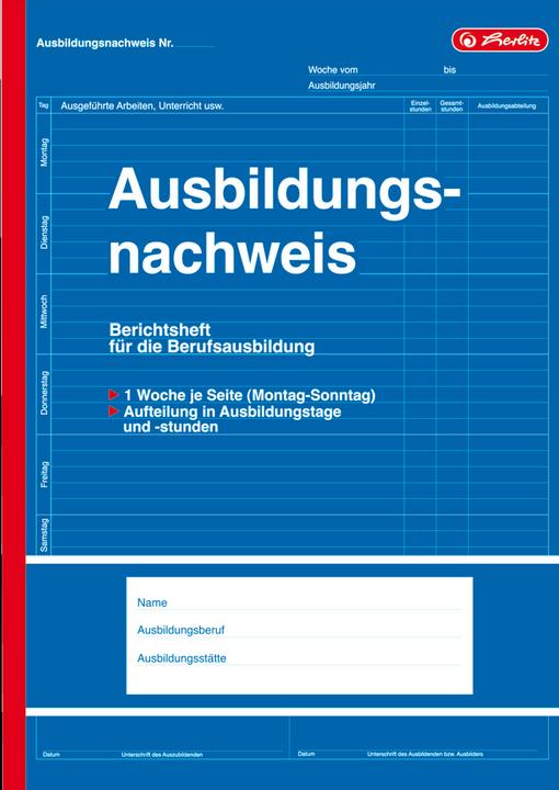 Produktbild Herlitz Formularbuch "Ausbildungsnachweis", DIN A4, 28 Blatt (28 x)