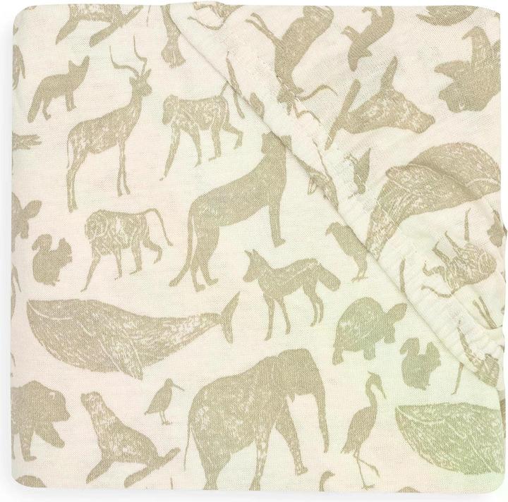 Actual product image Jollein Animals Olive Green fixed sheet 60 x 120 cm (60 x 120 cm)