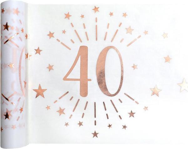 Image du produit Santex Chemin de table 40 ans Rose Gold et Blanc
