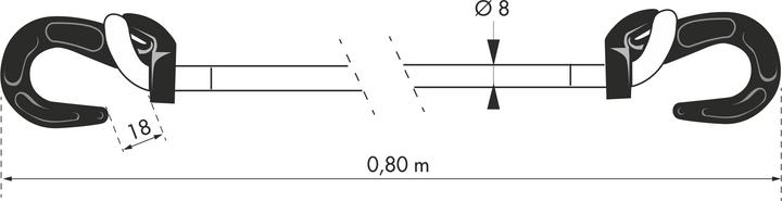 Immagine prodotto Thirard Tenditore in gomma con gancio, ø8mmx80cm