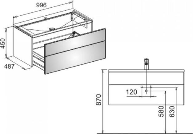 Image du produit Keuco Meuble sous-vasque ROYAL REFLEX 996x450x487mm sw (99.5 x 49 x 45 cm)