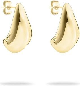 Tamaris Gold-Plated Steel Earrings Organic Shapes Tear Drop (Edelstahl)