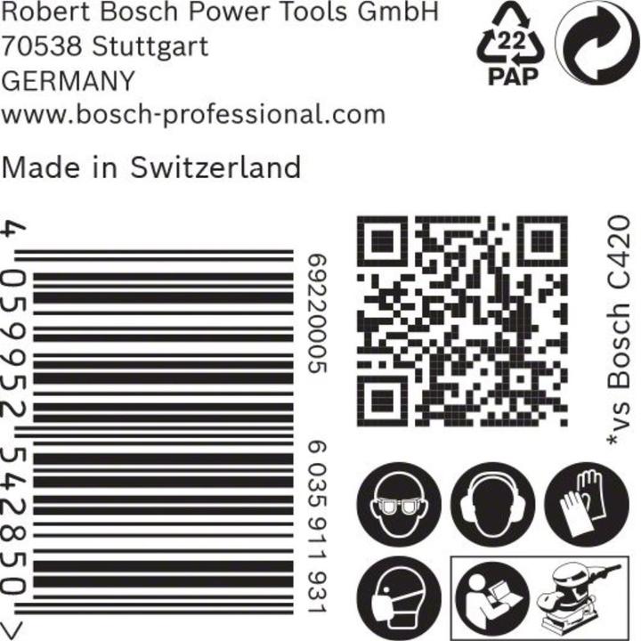 Image du produit Bosch Professional Zubehör EXPERT C470 Papier abrasif à 14 trous pour ponceuses vibrantes, 115 x 230 mm, G 180, 50 pcs. (180)