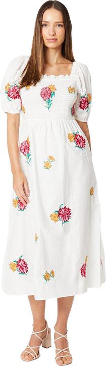 Actual product image Dorothy Perkins Womens/Ladies Embroidered Poplin Shirred Midi Dress (40 D)