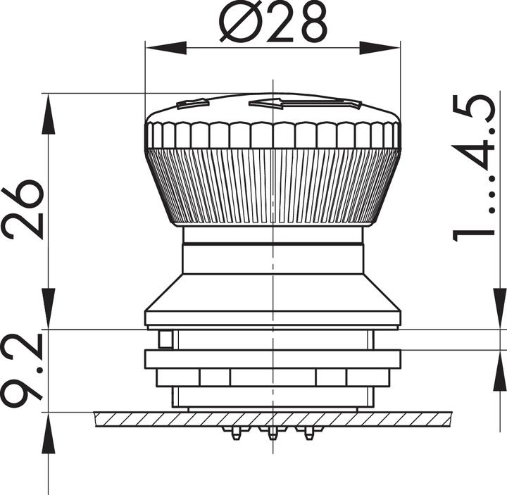 Image du produit Schlegel FRVKL Bouton d'arrêt d'urgence lumineux pour 9,2mm de profondeur d'encastrement