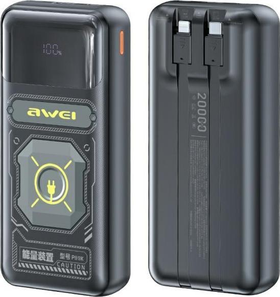Image du produit Awei PowerBank P99K 20000mAh 22.5Wczarny/black (20000 mAh, 22 W, 22.50 Wh)