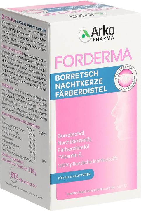Immagine prodotto Arkopharma Forderma Borretsch Nachtkerze Färbedistelöl Kapseln (180 Pezzo/i, Pillole, 184 g)