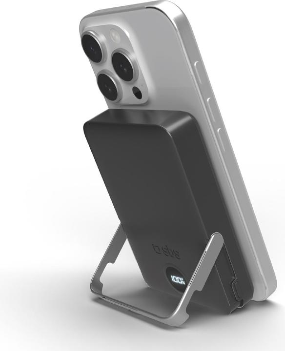 Actual product image SBS Wireless Power Bank 10,000 mAh with Stand and LCD (10000 mAh, 20 W, 37 Wh)