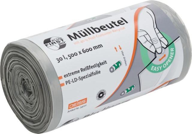 Actual product image Deiss Bin liners 30.0 l grey 14 µm, 50 pcs. (50 x, 30 l)