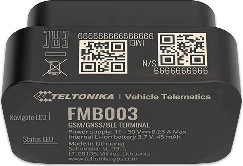 Immagine prodotto Teltonika FMB003 Tracker OBDII PnP OEM ultra piccolo con GNSS, GSM, BLE 4.0, CAN Bus Data Gestione flotta