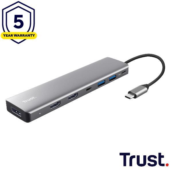 Actual product image Trust DALYX 7-in-1 Multiport Adapter (USB-C, 7 Ports)