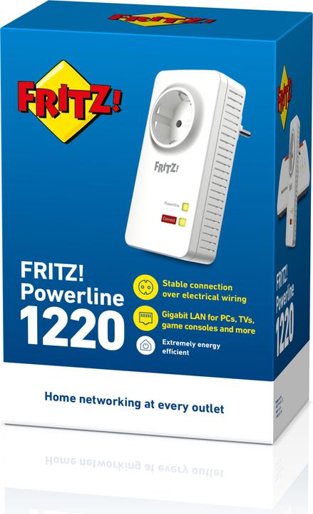 Actual product image AVM POWERLINE FRITZ!1200E WLAN 1200MBIT 2PZ (1200 Mbit/s)