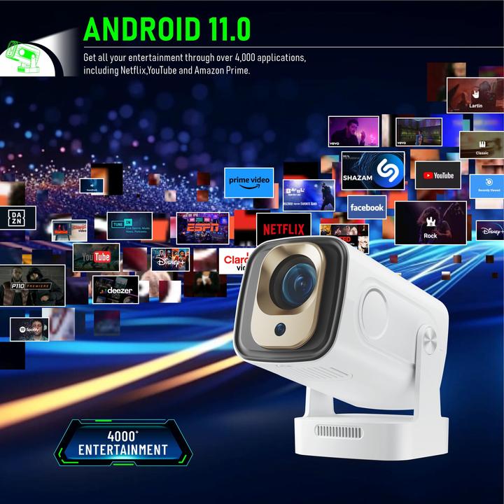 Immagine prodotto PhoneLook Smart Projektor HY260 Pro Heimkino 200 ANSI Lumen Android (Wi-Fi, Bluetooth, HDMI, integrierte Apps) (200 lm)