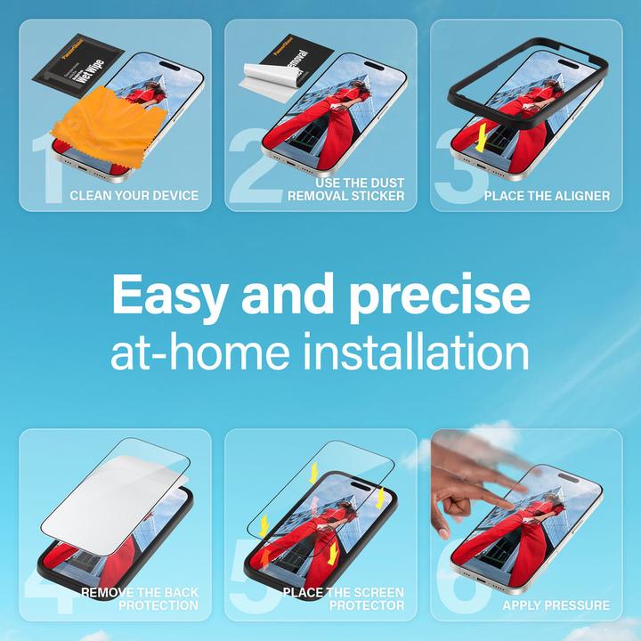 Immagine prodotto PanzerGlass Vestibilità ultra-ampia (1 Pezzo/i, Apple iPhone 16, Apple iPhone 15)
