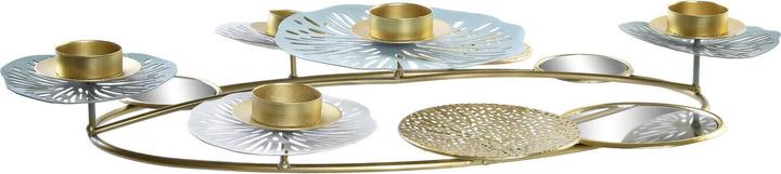 Produktbild DKD Home Decor Kerzenleuchter Spiegel Gold Metall grün Orientalisch Wasserlilie (54 x 33 x 8 cm)