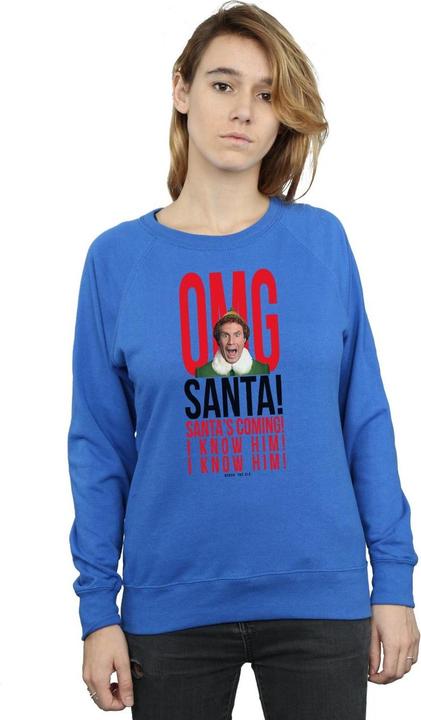 Actual product image Elf Womens/Ladies OMG Santa I Know Him Sweatshirt (S)