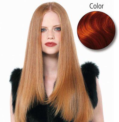 Produktbild Balmain glatt 55-60 cm 130 mittelkupferrotblond Echthaarsträhne 10 Stück (Mittelkupferblond, 60 cm)