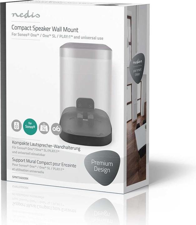 Produktbild Nedis Wandhalterung, Sonos One/SL/Play:1, fest - schwarz (1 Stk., Wandmontage, Nicht beweglich)