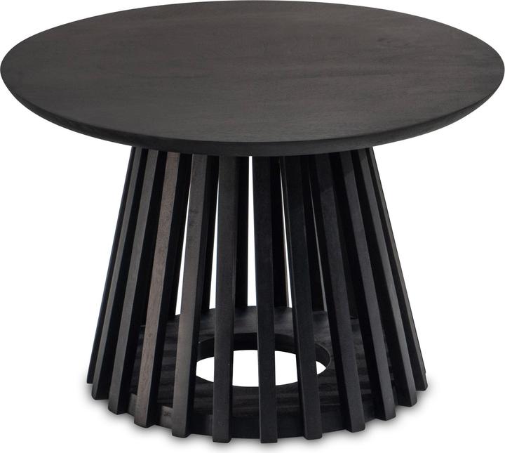FineBuy Couchtisch FB98651 Massivholz Schwarz (60 x 60 x 41 cm)