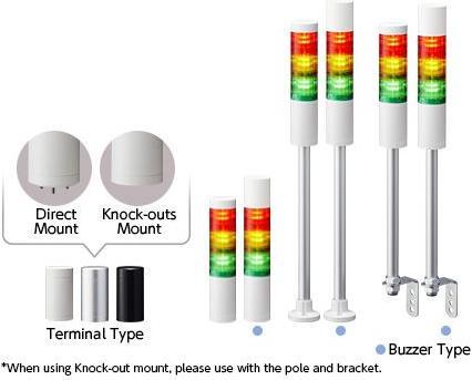 Image du produit Patlite LED Signal Tower Base No Flash/Buzz Bla