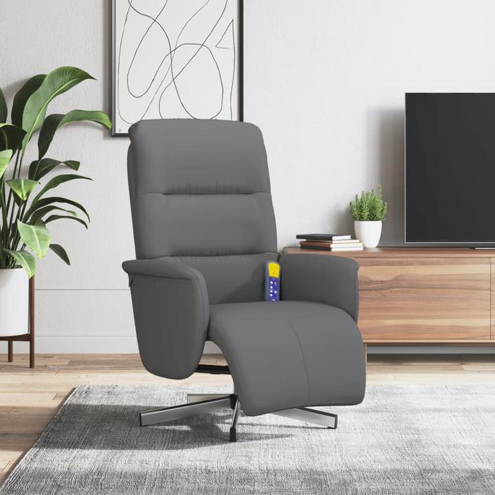 Produktbild VidaXL Massagesessel mit Fussteil Dunkelgrau Stoff,Farbe