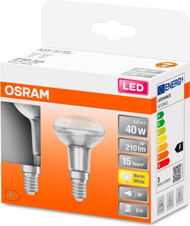 Image du produit Osram Lampes à réflecteur (E14, 2.60 W, 210 lm, 2 x, F)