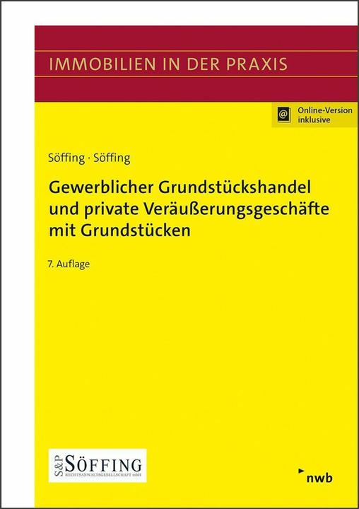 Image du produit Söffing:Gewerblicher Grundstückshandel (Allemand, Matthias Söffing, Günter Söffing, Claudius Söffing, 2024)