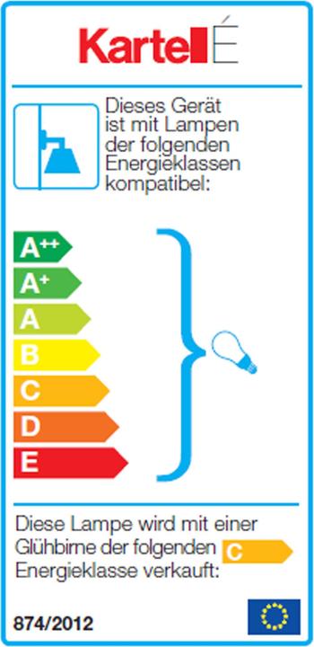 Energie-Label Kartell E' 2.0 Wandleuchte (E14)