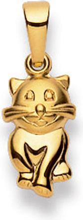 Muau Pendant cat yellow gold 750, 19x14mm (750/18K Gelbgold)