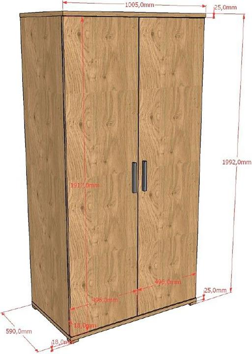 Image du produit Vipack Kleiderschrank Sam (101 cm)