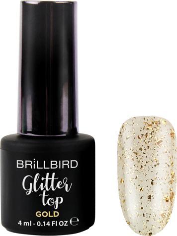 BrillBird Glitter Top Gold - 4ml (Top Coat)
