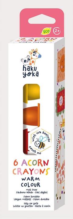 Actual product image Haku Yoka Acorn wax crayon (Acorn yellow-red, 6 x)