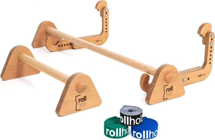 Produktbild Rollholz Klimmzugstange verstellbar inkl. Barren & Bänder