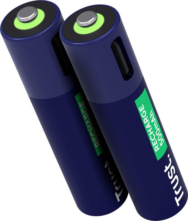 Produktbild Trust USB-C Rechargeable Batteries 2p (2 Stk., AAA, 500 mAh)