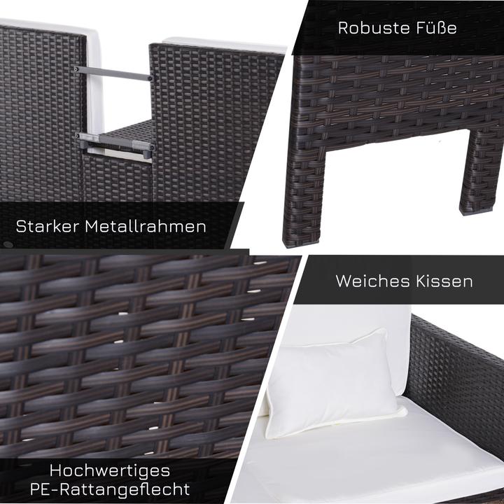 Produktbild Outsunny Rattan-Sitzgruppe als 3-teiliges Set