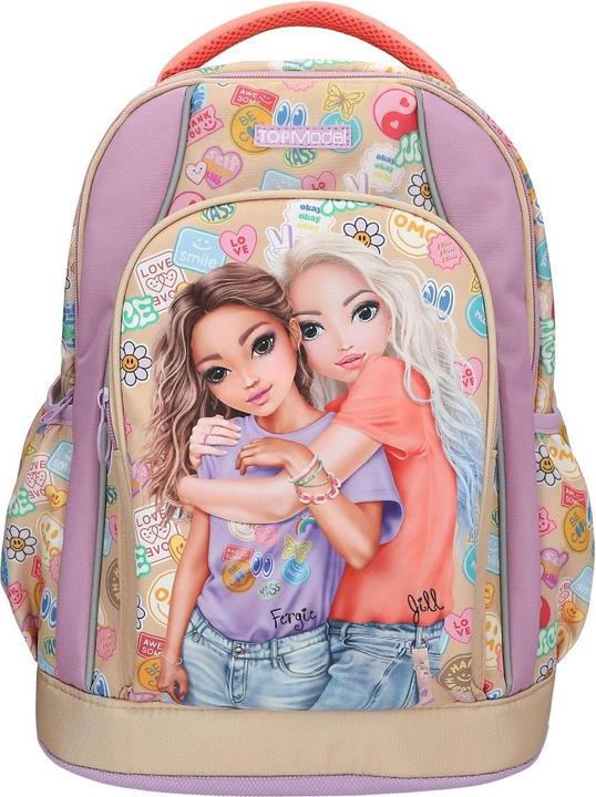 Top Model Topmodel - School Backpack GIRL POWER - Beige, Lilac, and Coral (413285)