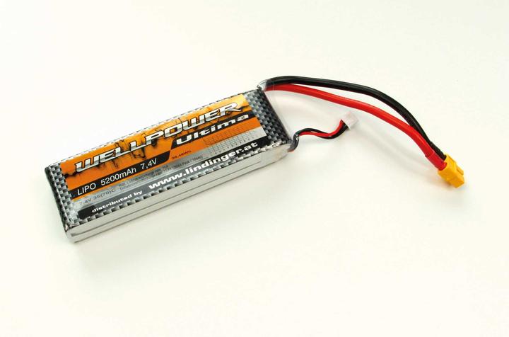 Produktbild Wellpower lipo akku ultima 5200 mah / 7,4 volt 2s 35/70c ch5/8 xt-60 (7.40 V, 5200 mAh)