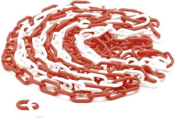 Produktbild Velleman KUNSTSTOFFKETTE ROT/WEIss 5 m x 6 mm
