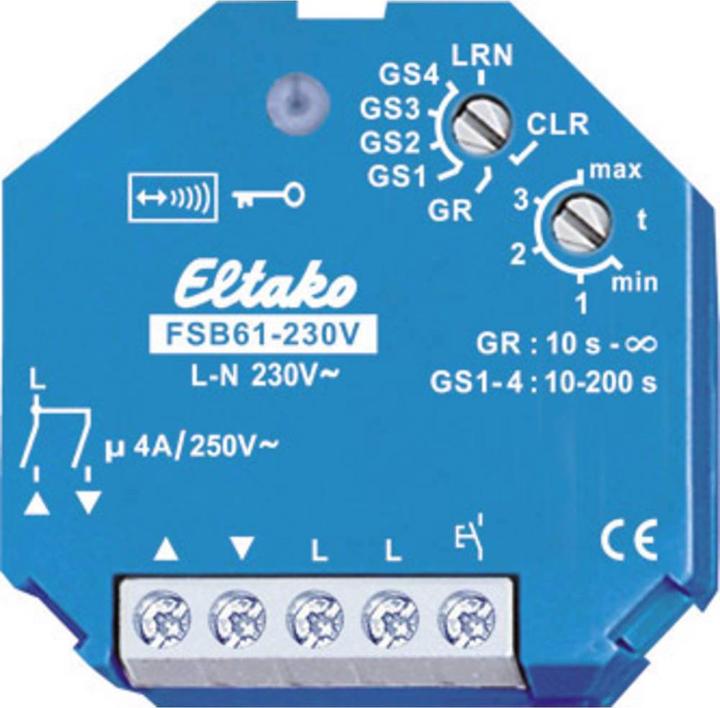 Immagine prodotto Eltako Attuatore radio senza connessione N per elementi oscuranti e tapparelle 230V. 1+1 S n. a potenziale (Attuatore per otturatore)
