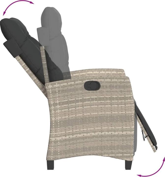 Immagine prodotto VidaXL Mobili da giardino set da pranzo set da giardino gruppo di sedute 7pcs grigio chiaro poly rattan (80 cm)