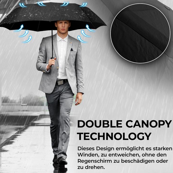 Produktbild Wilford & Sons Doppelt belüfteter Regenschirm, Schwarz