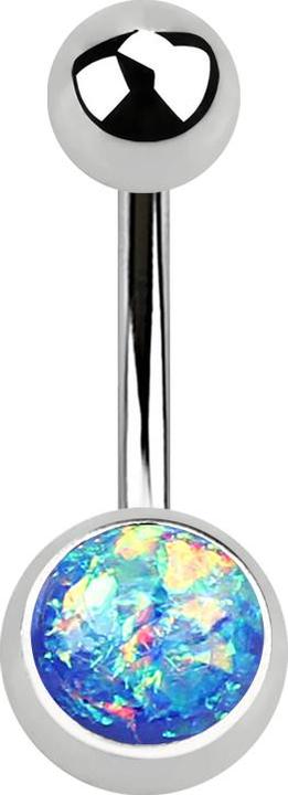 Immagine prodotto Star Piercing Argento banana con glitter blu opalino (Acciaio chirurgico 316L, senza ottone)