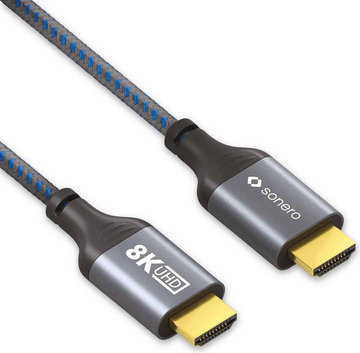 Sonero Cavo HDMI, 8K60, grigio/blu, 3 m (3 m, HDMI)