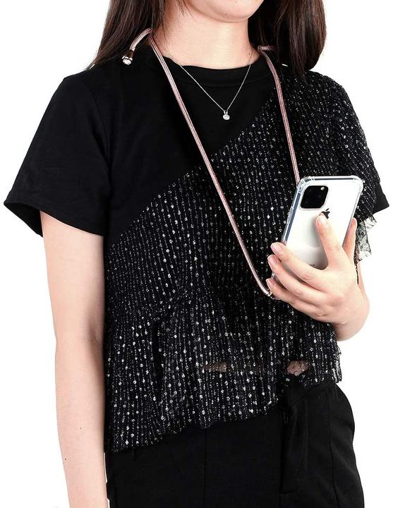 Actual product image PhoneLook Cover rubber transparent with rope pink (Apple iPhone 15 Pro Max)