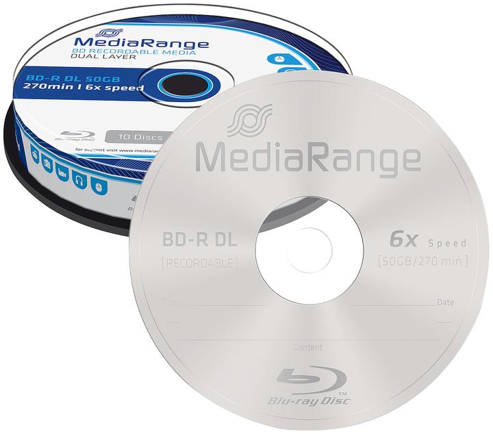 Actual product image MediaRange Blu-ray blank BD-R Dual Layer, 10-spindle (10 x)