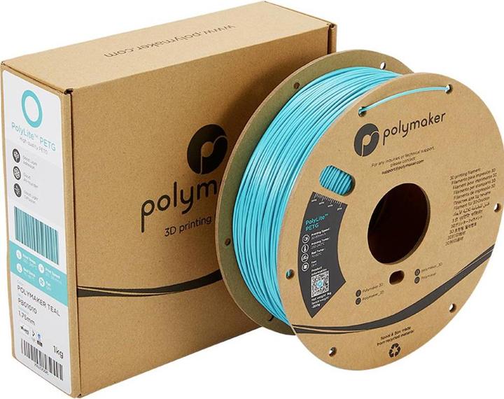 Productafbeelding Polymaker PolyLite PETG V2 - Teal - 1.75 mm (PETG, 1.75 mm, 1000 g, Turkoois)