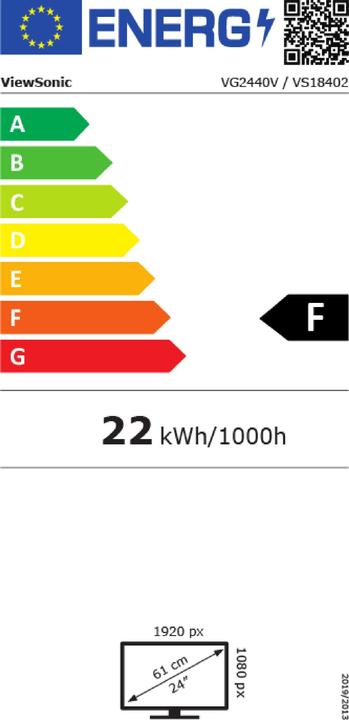 Energie-Label Viewsonic VG2440V - LED-Monitor - 61 cm (24") (1920 x 1080 Pixel, 23.80")