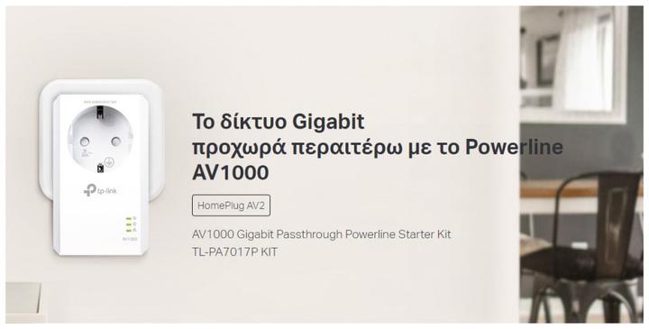 Productafbeelding TP-Link Powerline TL-PA7017P Kit AV1000 1-poorts (1000 Mbit/s)