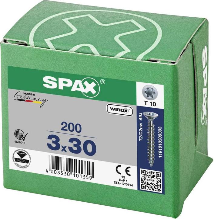 Produktbild Spax Universalschrauben 3 x 30 mm, 200 Stück (200 Schrauben pro Stück)