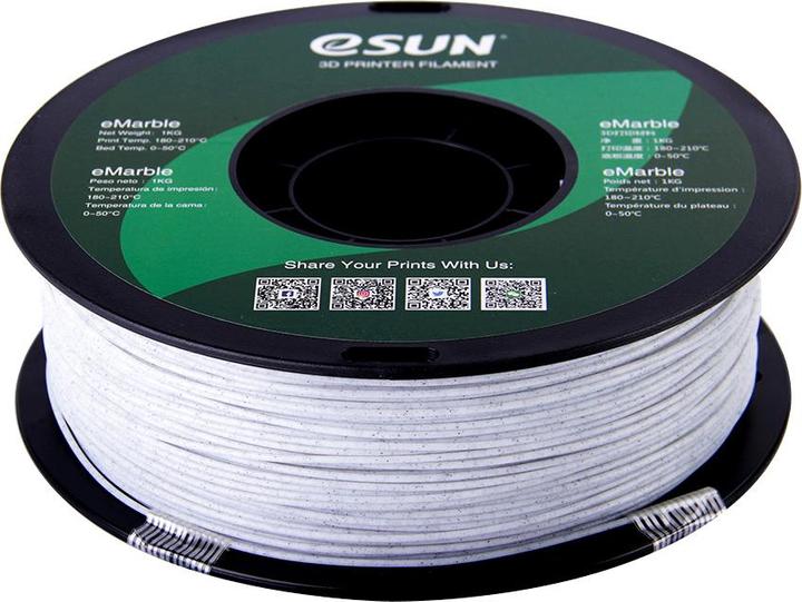 Produktbild eSUN EMARBLE 1,75mm NATURAL 1kg (PLA+, 1.75 mm, 1000 g, Transparent)